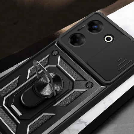 Tecno Camon 20 Pro 5G Kılıf Sürgülü Kamera Koruyucu Manyetik Standlı Tank Koruma Novatech