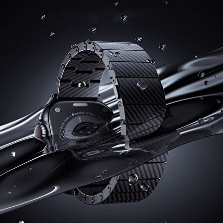 Watch Ultra 49mm Uyumlu KRD-90 600D Karbon Fiber Zore Kordon-Siyah