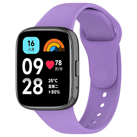 Xiaomi Redmi Watch 3 Active Uyumlu Klasik Zore Kordon-Lila