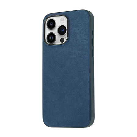 iPhone 15 Pro Max Uyumlu Zore Mikro Fiber Mimoza Kılıf-Mavi