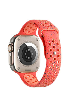 Apple Watch 44mm Kordon Yeni Seri 2023 Krd-02 Uyumlu Strap Kayış Lacivert