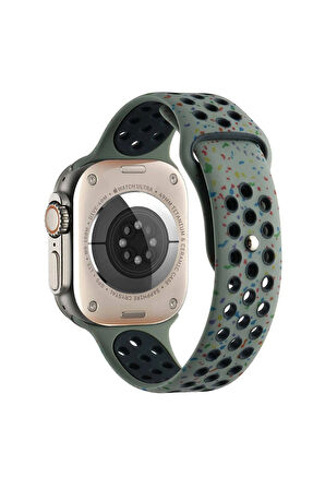 Apple Watch 44mm Kordon Yeni Seri 2023 Krd-02 Uyumlu Strap Kayış Lacivert