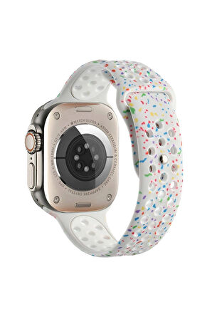 Apple Watch 44mm Kordon Yeni Seri 2023 Krd-02 Uyumlu Strap Kayış Lacivert