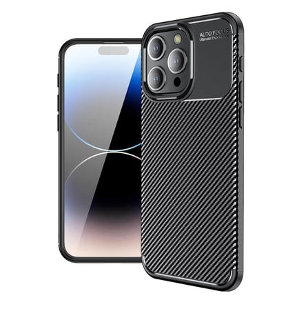 iPhone 15 Pro Kılıf Karbon Görünümlü Silikon Kamera Korumalı Üstün Koruma Novatech