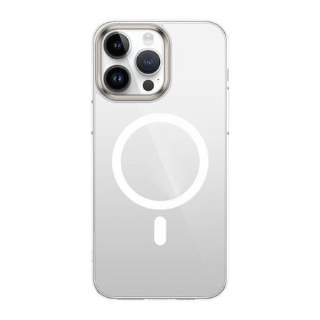 iPhone 15 Pro Max Uyumlu NRTK Wireless Şarj Özellikli Şeffaf G-Glass Kılıf-Siyah