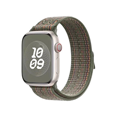 Watch 7 45mm Uyumlu KRD-91 Hasır Kordon Strap Kayış CLO- Yeşil