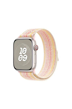 Apple Watch 42mm Uyumlu Krd-91 Hasır Kordon Strap Kayış - Koyu Yeşil