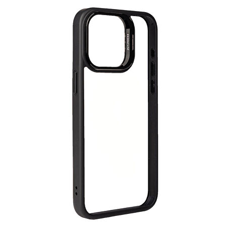 iPhone 15 Pro Uyumlu Kamera LZore Korumalı Standlı Zore Klon LNSM-li Kılıf-Lacivert