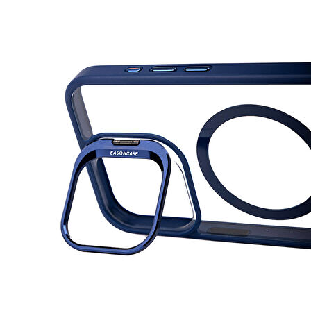 iPhone 15 Pro Uyumlu Magsafe Wireless Şarj Özellikli Standlı Zore Magsafe Klon LNSM-li Kılıf-Si