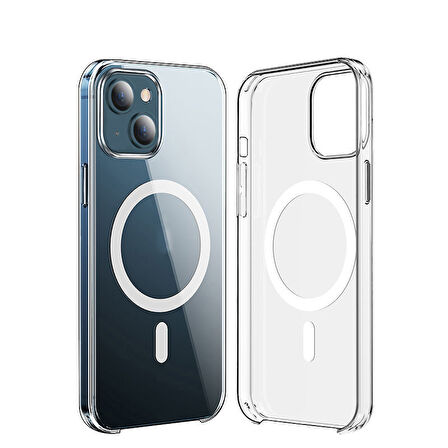 iPhone 15 Uyumlu Zore Wireless Şarj Özellikli Şeffaf Orjin Kılıf-Renksiz