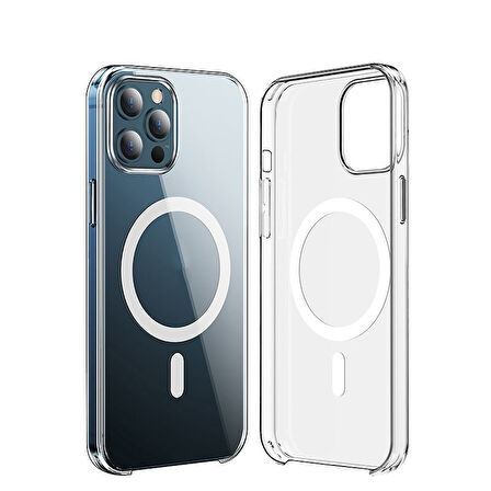 iPhone 15 Pro Max Uyumlu Zore Wireless Şarj Özellikli Şeffaf Orjin Kılıf-Renksiz