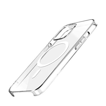 iPhone 15 Pro Max Uyumlu Zore Wireless Şarj Özellikli Şeffaf Orjin Kılıf-Renksiz