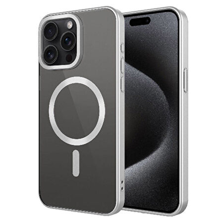 iPhone 15 Pro Max Uyumlu Mat Tasarımlı Magsafe Wireless Şarj Özellikli Zore Mat Setro Kılıf-Gü