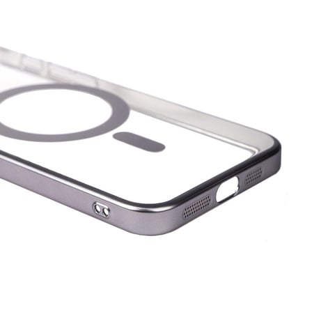 iPhone 15 Pro Uyumlu Wireless Şarj Özellikli Sert PC Zore Mat Riksos Magsafe Kılıf-Siyah