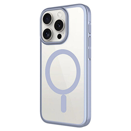 iPhone 15 Pro Max Uyumlu Wireless Şarj Özellikli Sert PC Zore Mat Riksos Magsafe Kılıf-Siyah