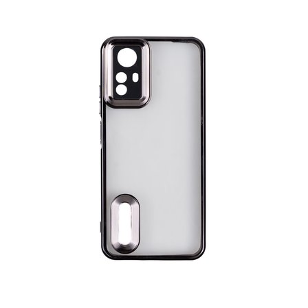 Redmi Note 12S Kılıf Kamera Korumalı Logo Gösteren NRTK Omega Kapak - Siyah