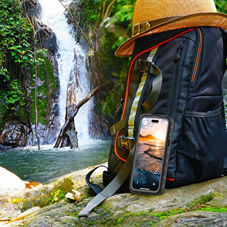 iPhone 15 Uyumlu 1-1 Su Geçirmez Kılıf-Siyah