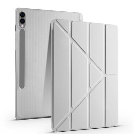 Galaxy Tab S9 FE Plus Kılıf  Uyumlu ​İNC Tri Folding Kalem Bölmeli Standlı Kılıf-Koyu Yeşil