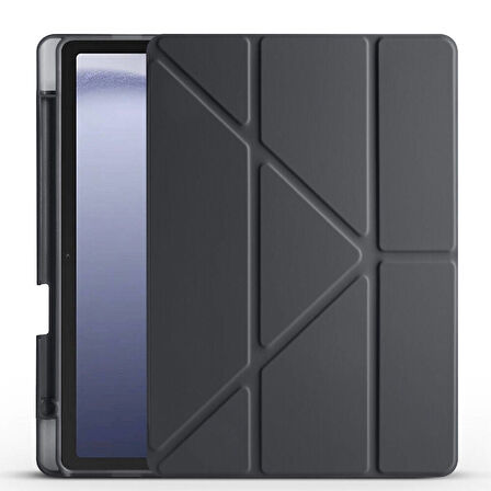 Samsung Galaxy Tab A9 Kılıf Tri Folding Kalem Bölmeli Standlı Kılıf