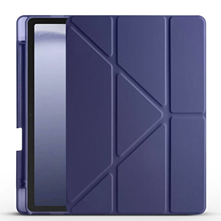 Samsung Galaxy Tab A9 Kılıf Tri Folding Kalem Bölmeli Standlı Kılıf