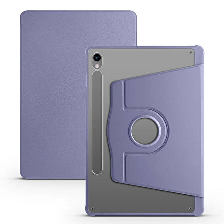 Galaxy Tab S9 Kılıf  Uyumlu ​İNC Termik Kalem Bölmeli Dönebilen Standlı Kılıf-Lavendery Gray