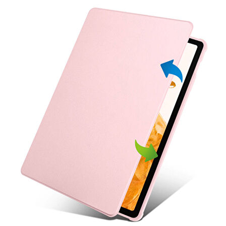 Galaxy Tab S9 Plus Kılıf  Uyumlu ​MXSP Termik Kalem Bölmeli Dönebilen Standlı Kılıf-Siyah