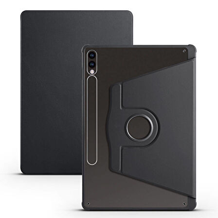 Galaxy Tab S9 Plus Kılıf  Uyumlu ​EFFX Termik Kalem Bölmeli Dönebilen Standlı Kılıf-Gri
