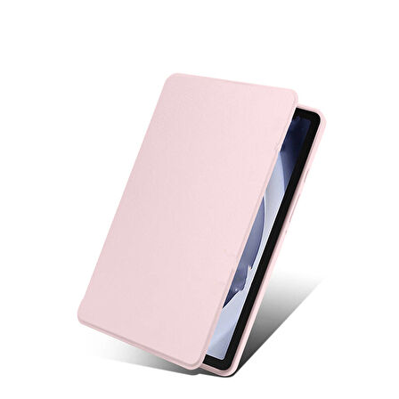 Galaxy Tab A9 Kılıf Uyumlu ​FRMS Termik Kalem Bölmeli Dönebilen Standlı Kılıf-Pembe