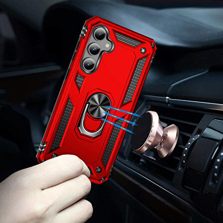 Galaxy S23 FE Uyumlu Zore Vega Kapak-Kırmızı