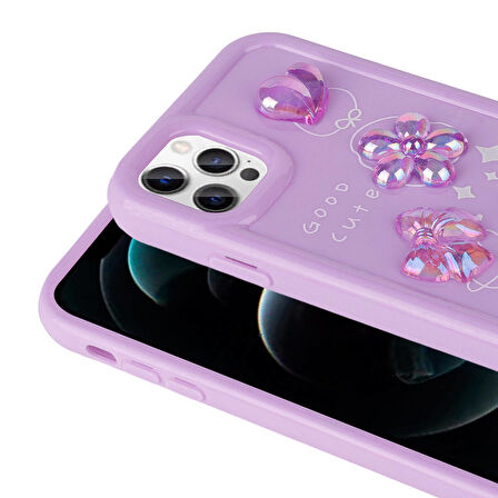 iPhone 12 Pro Max Uyumlu Kabartma Figürlü Parlak Zore Toys Silikon Kılıf-Beyaz