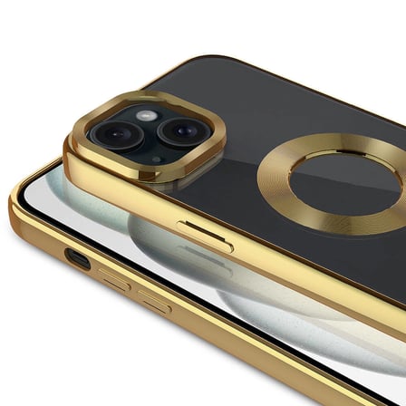 iPhone 15 Uyumlu Tek Kamera Çerçeveli Logo Gösteren NRTK Omega Kılıf-Lila