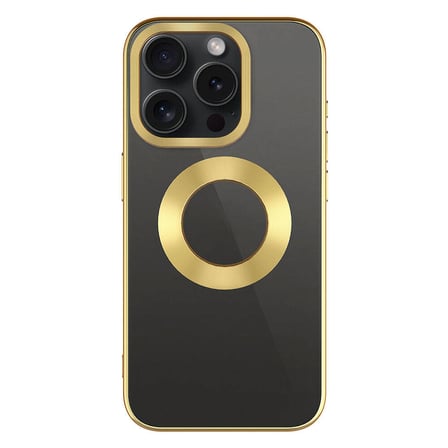 iPhone 15 Pro Uyumlu Tek Kamera Çerçeveli Logo Gösteren Zore Omega Kılıf-Siyah