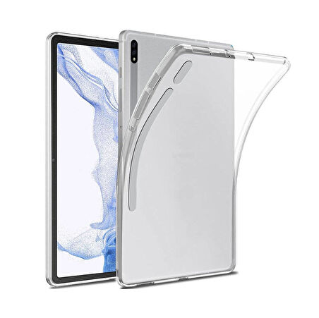 Galaxy Tab S8 Kılıf  Uyumlu ​MKST Tablet Süper Silikon Kapak-Renksiz