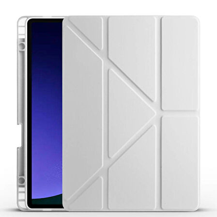 Galaxy Tab S9 Kılıf Tri Folding Kalem Bölmeli Standlı Kılıf