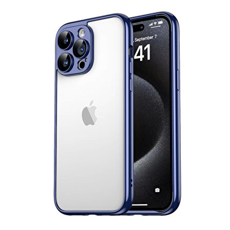 iPhone 15 Pro Uyumlu Zore Kamera Korumalı Bontez Bumper-Gümüş