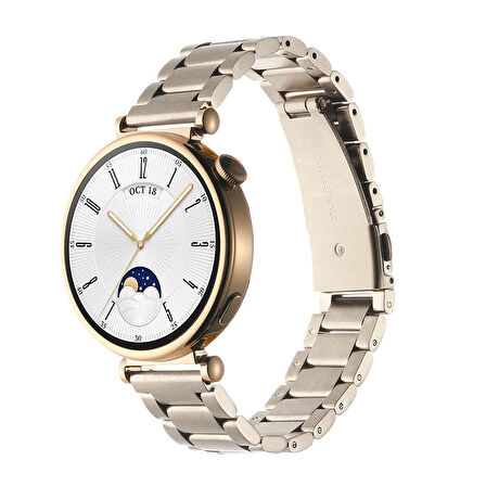 Huawei GT4 18mm Uyumlu KRD-04 Metal Zore Kordon-Gümüş