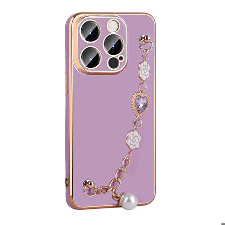 iPhone 15 Pro Uyumlu Zore El Tutamaçlı Kamera Korumalı Zore Taka Silikon Kapak-Pembe