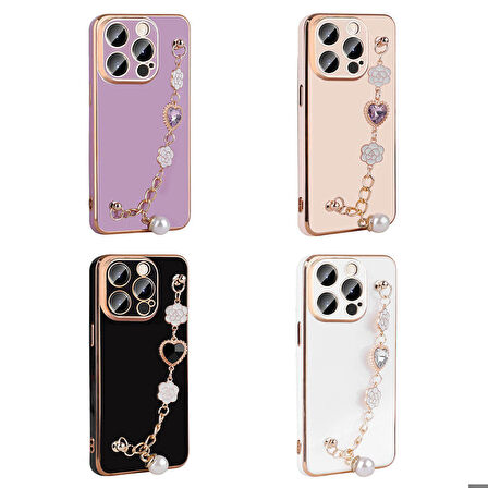 iPhone 15 Pro Max Uyumlu Zore El Tutamaçlı Kamera Korumalı Zore Taka Silikon Kapak-Mor