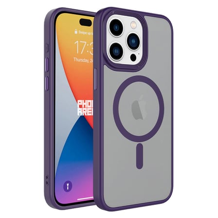 Apple iPhone 15 Pro Kılıf Mat Arka Yüzey Wireless Şarj Özellikli Flet Magsafe Kılıf
