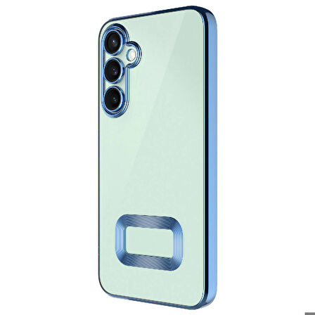 Galaxy S23 FE Uyumlu Kamera Korumalı Logo Gösteren Zore Omega Kapak-Siyah