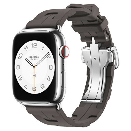 Watch 44mm Spor Görünümlü CLO KRD-94 Silikon Kordon-Haki