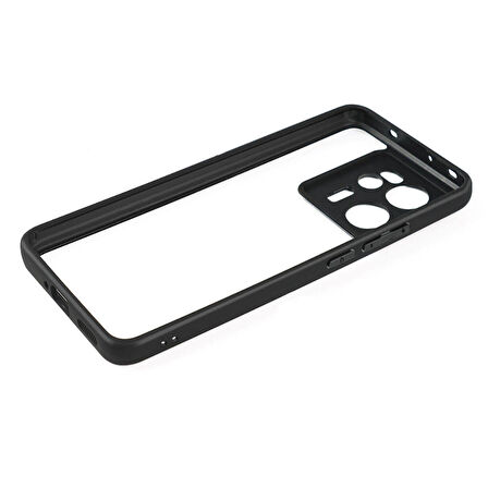 Xiaomi Mi 13T Kılıf Kamera Korumalı Şeffaf Arka Yüzey Zore New Roll Kapak-Siyah