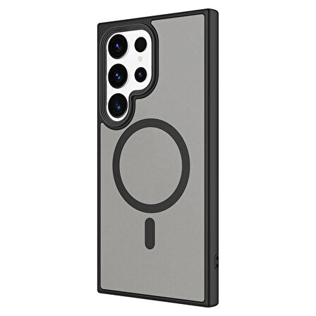 Galaxy S24 Ultra Uyumlu Sert PC Arka Yüzey Wireless Şarj Özellikli Zore Flet Magsafe Kılıf-S