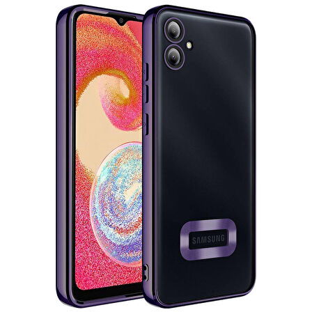 Galaxy A05 Uyumlu Kamera Korumalı Logo Gösteren Zore Omega Kapak-Derin Mor