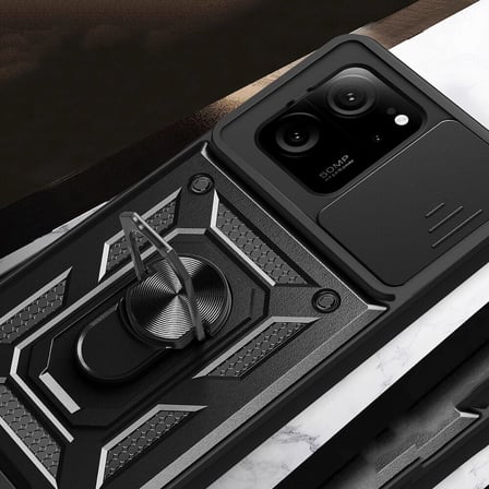 Xiaomi Mi 13T Kılıf Sürgülü Kamera Koruyucu Manyetik Standlı Tank Koruma FORUMSHOP