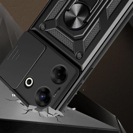 Tecno Camon 20 Pro 4G Kılıf Magnetik Standlı Kamera Korumalı Zore Sürgülü Vega Kapak