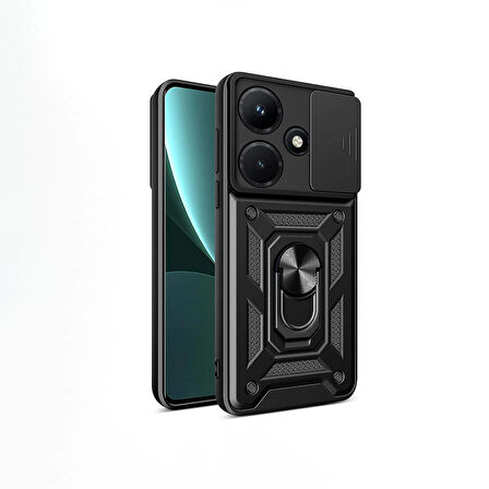 İnfinix Hot 30i Kılıf Magnetik Standlı Kamera Korumalı Sürgülü Vega Kapak