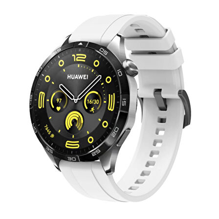 Huawei GT4 22mm Uyumlu CLO- KRD-95 Silikon Kordon-Beyaz