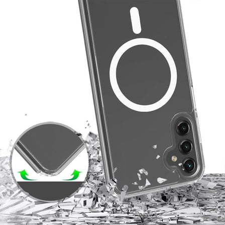 Galaxy S24 Plus Uyumlu NRTK Magsafe Şarj Özellikli Şeffaf Sert PC NRTK Embos Kılıf-Renksiz