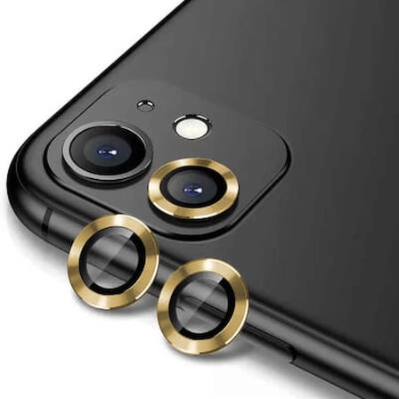 Lexroo iPhone 12 Premium Safir Parmak İzi Bırakmayan Anti-Reflective Kamera Lens Koruyucu - Gold
